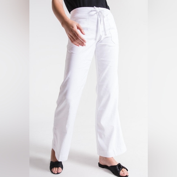Level 99 Violette High Rise White Linen Wide Leg Pants Size 26 - Worn Once - Picture 2 of 10